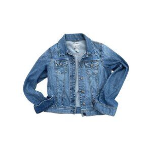 Old Navy Womens Stretch Denim Jean Jacket Size S Blue Cotton Blend